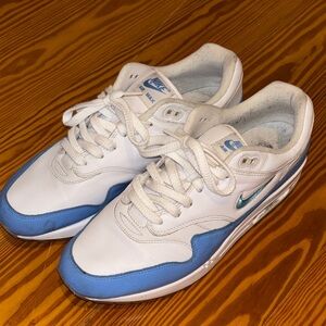 Nike Air Max White and Blue Shoes
